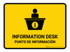 Information Desk Yellow Bilingual Spanish Landscape - Wall Sign