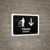 Information Desk With Down Arrow Black Landscape - Wall Sign