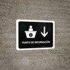 Information Desk With Down Arrow Black Spanish Landscape - Wall Sign Information Desk With Down Arrow Black Spanish Landscape - Wall Sign