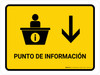 Information Desk With Down Arrow Yellow Spanish Landscape - Wall Sign Information Desk With Down Arrow Yellow Spanish Landscape - Wall Sign