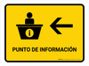 Information Desk With Left Arrow Yellow Spanish Landscape - Wall Sign Information Desk With Left Arrow Yellow Spanish Landscape - Wall Sign
