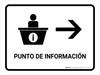 Information Desk With Right Arrow White Spanish Landscape - Wall Sign Information Desk With Right Arrow White Spanish Landscape - Wall Sign