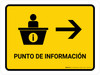 Information Desk With Right Arrow Yellow Spanish Landscape - Wall Sign Information Desk With Right Arrow Yellow Spanish Landscape - Wall Sign