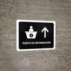 Information Desk With Up Arrow Black Spanish Landscape - Wall Sign Information Desk With Up Arrow Black Spanish Landscape - Wall Sign