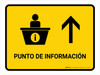 Information Desk With Up Arrow Yellow Spanish Landscape - Wall Sign