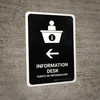 Information Desk With Left Arrow Black Bilingual Spanish Portrait - Wall Sign Information Desk With Left Arrow Black Bilingual Spanish Portrait - Wall Sign