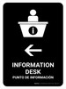 Information Desk With Left Arrow Black Bilingual Spanish Portrait - Wall Sign Information Desk With Left Arrow Black Bilingual Spanish Portrait - Wall Sign