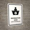 Information Desk White Bilingual Spanish Portrait - Wall Sign Information Desk White Bilingual Spanish Portrait - Wall Sign