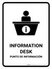 Information Desk White Bilingual Spanish Portrait - Wall Sign Information Desk White Bilingual Spanish Portrait - Wall Sign