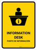 Information Desk Yellow Bilingual Spanish Portrait - Wall Sign