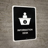 Information Desk Black Portrait - Wall Sign