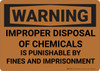 Caution: Improper Disposal of Chemicals - Wall Sign