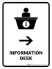 Information Desk With Right Arrow White Portrait - Wall Sign Information Desk With Right Arrow White Portrait - Wall Sign
