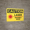 Caution: Laser Invisible Beam - Wall Sign Caution: Laser Invisible Beam - Wall Sign