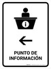 Information Desk With Left Arrow White Spanish Portrait - Wall Sign Information Desk With Left Arrow White Spanish Portrait - Wall Sign