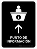 Information Desk With Up Arrow Black Spanish Portrait - Wall Sign