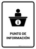 Information Desk White Spanish Portrait - Wall Sign