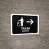 Trash With Right Arrow Black Bilingual Spanish Landscape - Wall Sign
