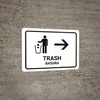 Trash With Right Arrow White Bilingual Spanish Landscape - Wall Sign Trash With Right Arrow White Bilingual Spanish Landscape - Wall Sign