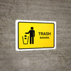 Trash Yellow Bilingual Spanish Landscape - Wall Sign Trash Yellow Bilingual Spanish Landscape - Wall Sign