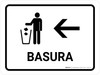 Trash With Left Arrow White Spanish Landscape - Wall Sign Trash With Left Arrow White Spanish Landscape - Wall Sign