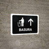 Trash With Up Arrow Black Spanish Landscape - Wall Sign