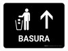 Trash With Up Arrow Black Spanish Landscape - Wall Sign