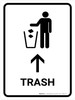Trash With Up Arrow White Portrait - Wall Sign