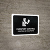 Passport Control Black Bilingual Spanish Landscape - Wall Sign