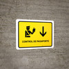 Passport Control With Down Arrow Yellow Spanish Landscape - Wall Sign Passport Control With Down Arrow Yellow Spanish Landscape - Wall Sign