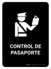 Passport Control Black Spanish Portrait - Wall Sign