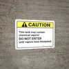 Caution: Tank May Contain Chemical Vapors - Wall Sign