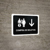 Ticket Purchase With Down Arrow Black Spanish Landscape - Wall Sign