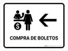 Ticket Purchase With Left Arrow White Spanish Landscape - Wall Sign Ticket Purchase With Left Arrow White Spanish Landscape - Wall Sign