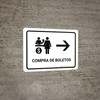 Ticket Purchase With Right Arrow White Spanish Landscape - Wall Sign