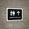 Ticket Purchase With Up Arrow Black Spanish Landscape - Wall Sign
