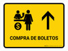 Ticket Purchase With Up Arrow Yellow Spanish Landscape - Wall Sign