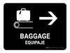 Baggage With Right Arrow Black Bilingual Spanish Landscape - Wall Sign Baggage With Right Arrow Black Bilingual Spanish Landscape - Wall Sign