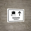 Baggage With Up Arrow White Bilingual Spanish Landscape - Wall Sign