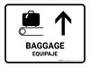 Baggage With Up Arrow White Bilingual Spanish Landscape - Wall Sign