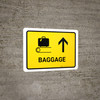 Baggage With Up Arrow Yellow Landscape - Wall Sign
