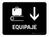 Baggage With Down Arrow Black Spanish Landscape - Wall Sign Baggage With Down Arrow Black Spanish Landscape - Wall Sign