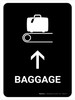Baggage With Up Arrow Black Portrait - Wall Sign Baggage With Up Arrow Black Portrait - Wall Sign