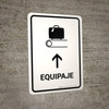 Baggage With Up Arrow White Spanish Portrait - Wall Sign