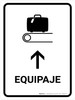 Baggage With Up Arrow White Spanish Portrait - Wall Sign