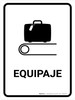 Baggage White Spanish Portrait - Wall Sign