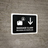 Baggage Claim With Down Arrow Black Bilingual Spanish Landscape - Wall Sign