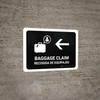 Baggage Claim With Left Arrow Black Bilingual Spanish Landscape - Wall Sign