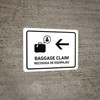 Baggage Claim With Left Arrow White Bilingual Spanish Landscape - Wall Sign