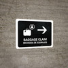 Baggage Claim With Right Arrow Black Bilingual Spanish Landscape - Wall Sign